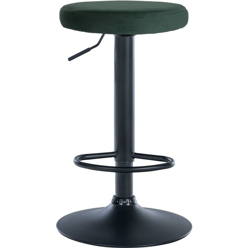 Tabouret de bar design pivotant en Velours Vert foncé Métal Noir Mat Tao - 2