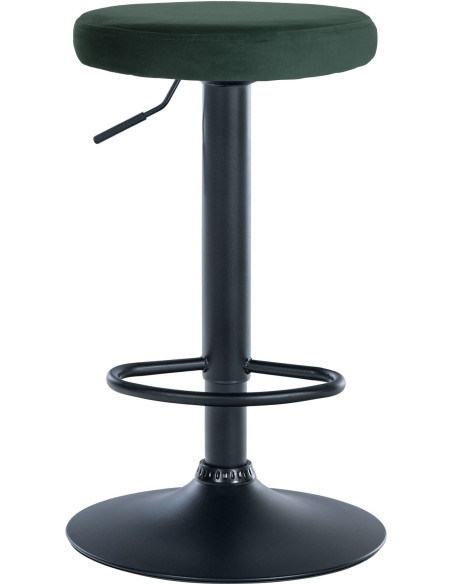 Tabouret de bar design pivotant en Velours Vert foncé Métal Noir Mat Tao - 2
