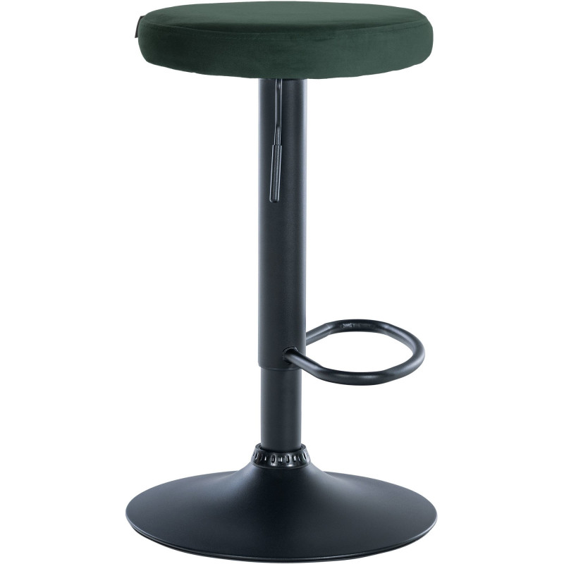 Tabouret de bar design pivotant en Velours Vert foncé Métal Noir Mat Tao - 3
