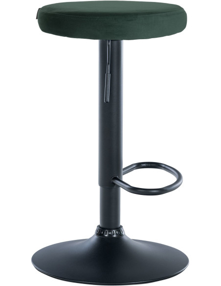 Tabouret de bar design pivotant en Velours Vert foncé Métal Noir Mat Tao - 3