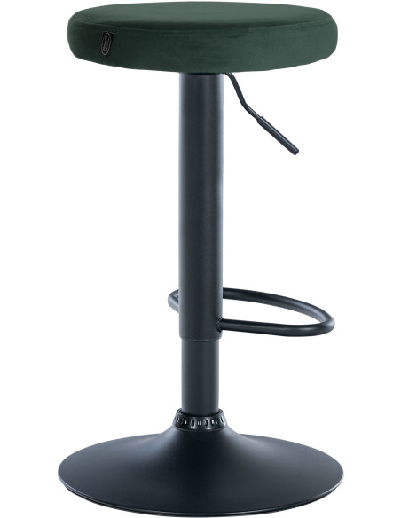 Tabouret de bar design pivotant en Velours Vert foncé Métal Noir Mat Tao - 4