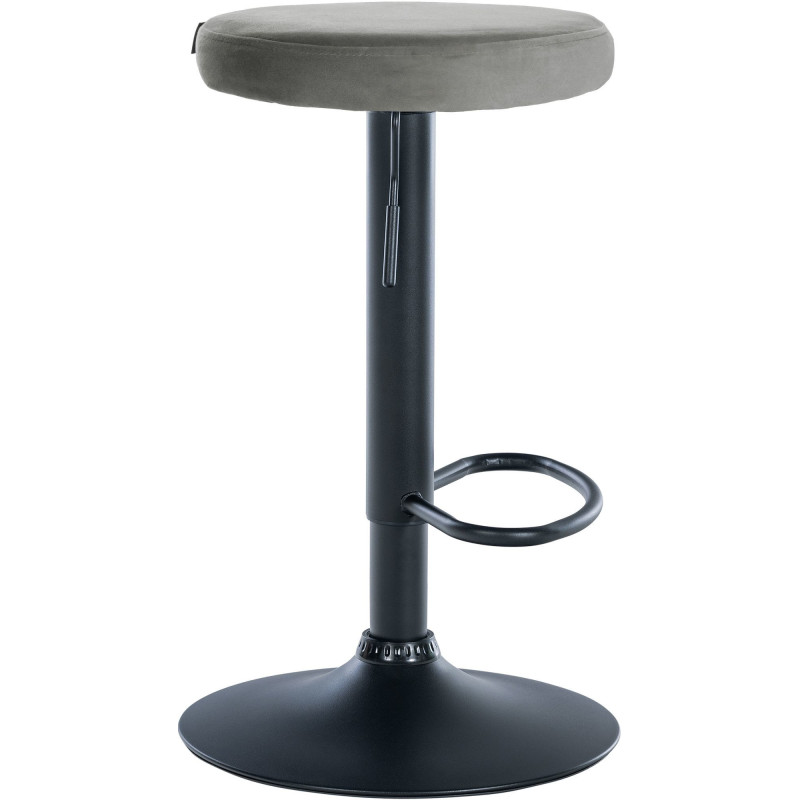 Tabouret de bar design pivotant en Velours Gris clair Métal Noir Mat Tao - 3