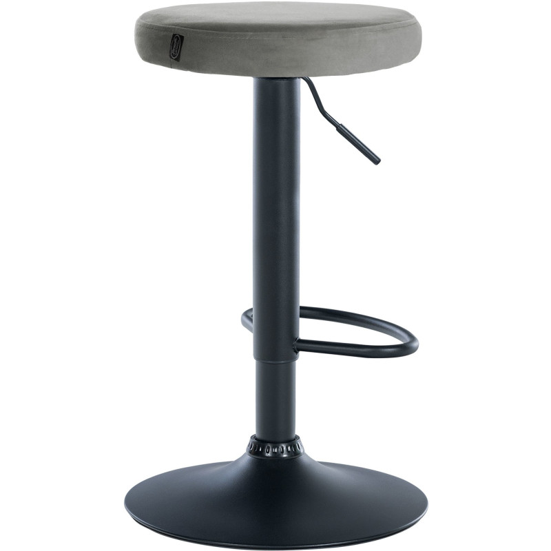 Tabouret de bar design pivotant en Velours Gris clair Métal Noir Mat Tao - 4