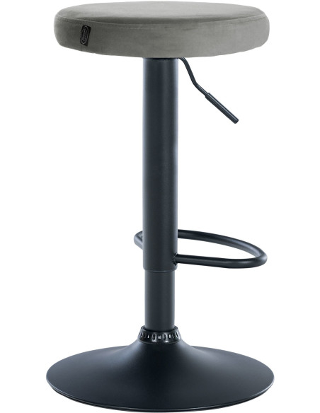 Tabouret de bar design pivotant en Velours Gris clair Métal Noir Mat Tao - 4