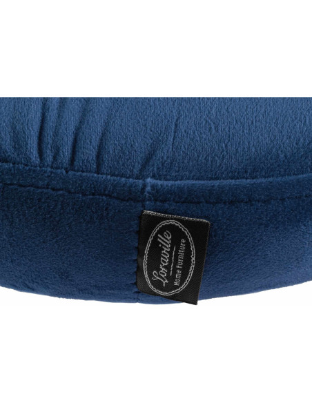 Tabouret de bar design pivotant en Velours Bleu Métal Noir Mat Tao - 6