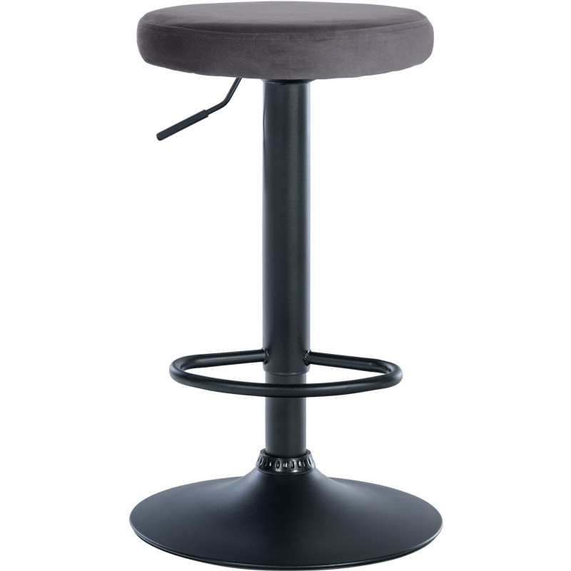 Tabouret de bar design pivotant en Velours Gris foncé Métal Noir Mat Tao - 2