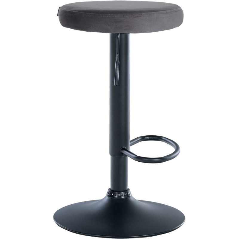 Tabouret de bar design pivotant en Velours Gris foncé Métal Noir Mat Tao - 3