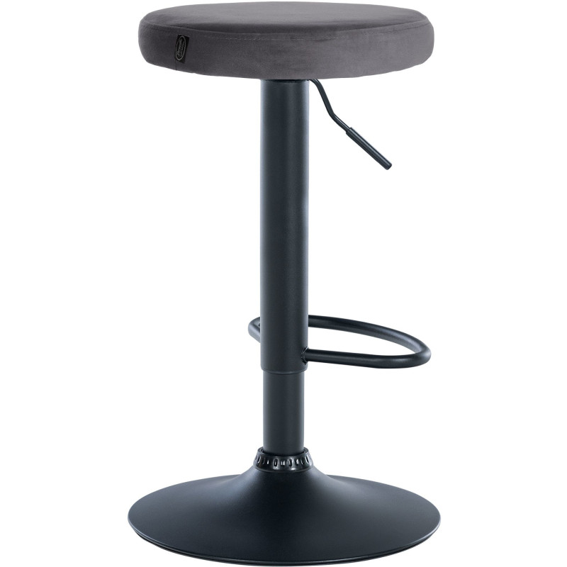 Tabouret de bar design pivotant en Velours Gris foncé Métal Noir Mat Tao - 4