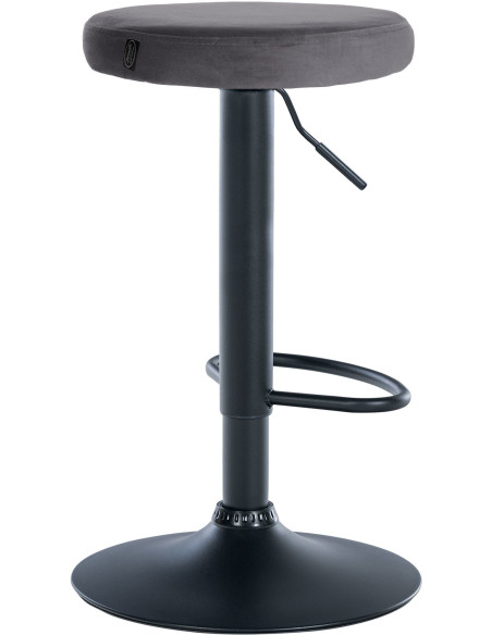 Tabouret de bar design pivotant en Velours Gris foncé Métal Noir Mat Tao - 4