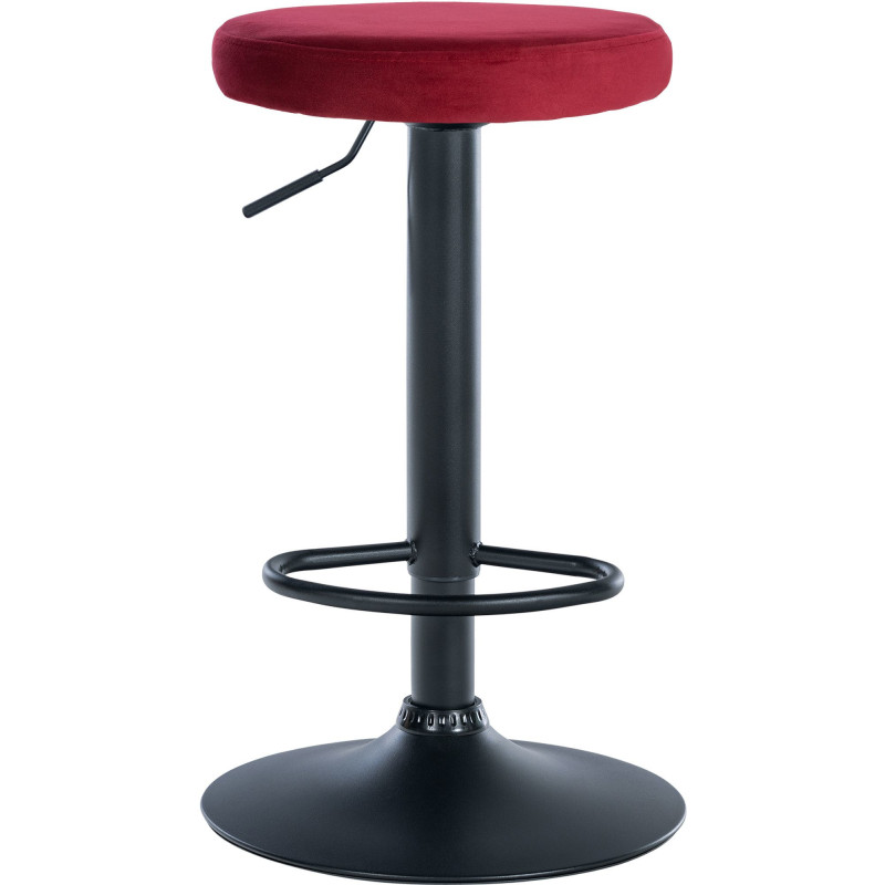 Tabouret de bar design pivotant en Velours Rouge Métal Noir Mat Tao - 2