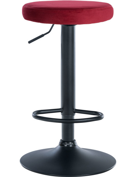 Tabouret de bar design pivotant en Velours Rouge Métal Noir Mat Tao - 2