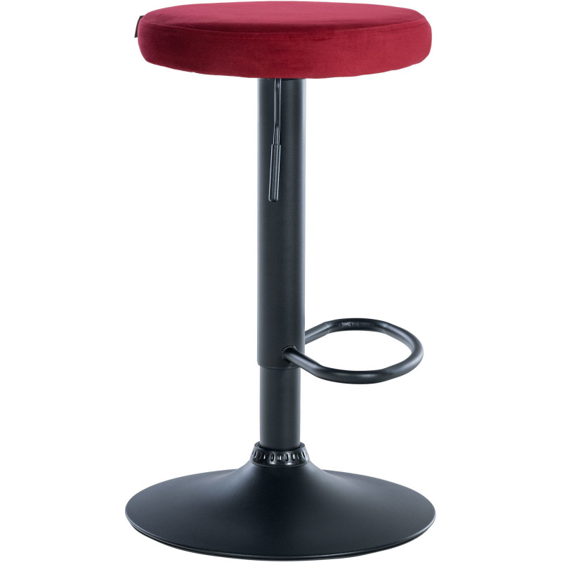 Tabouret de bar design pivotant en Velours Rouge Métal Noir Mat Tao - 3