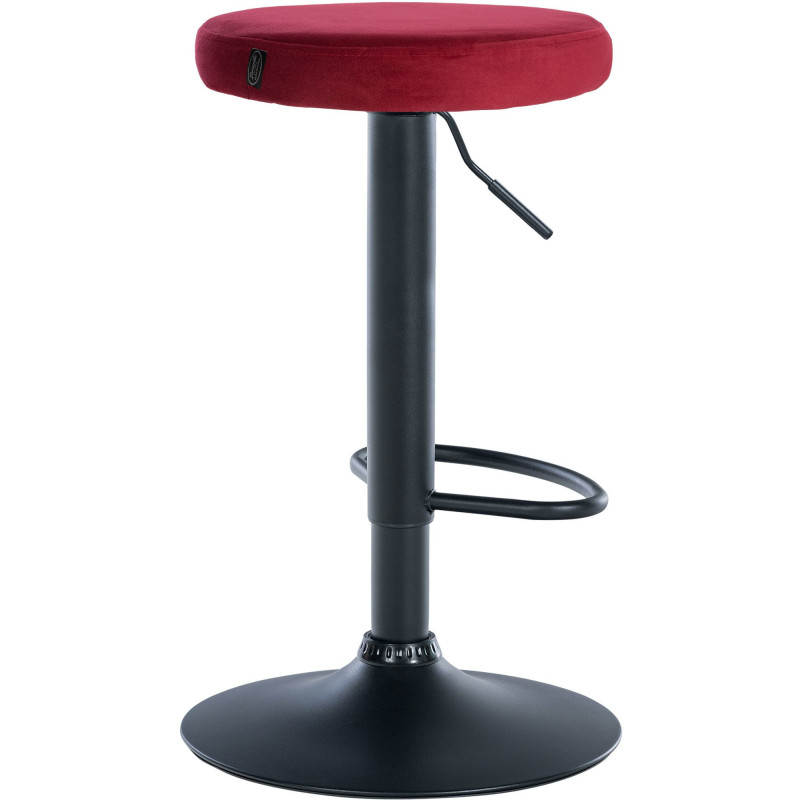 Tabouret de bar design pivotant en Velours Rouge Métal Noir Mat Tao - 4
