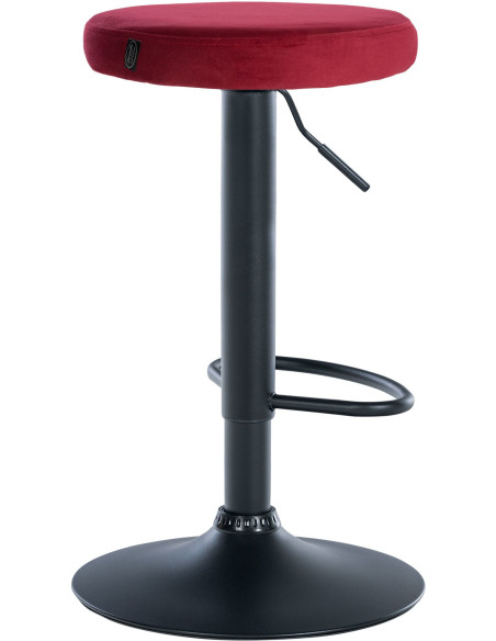 Tabouret de bar design pivotant en Velours Rouge Métal Noir Mat Tao - 4