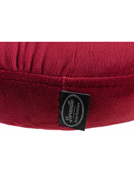 Tabouret de bar design pivotant en Velours Rouge Métal Noir Mat Tao - 6