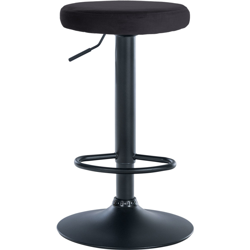 Tabouret de bar design pivotant en Velours Noir Métal Noir Mat Tao - 2