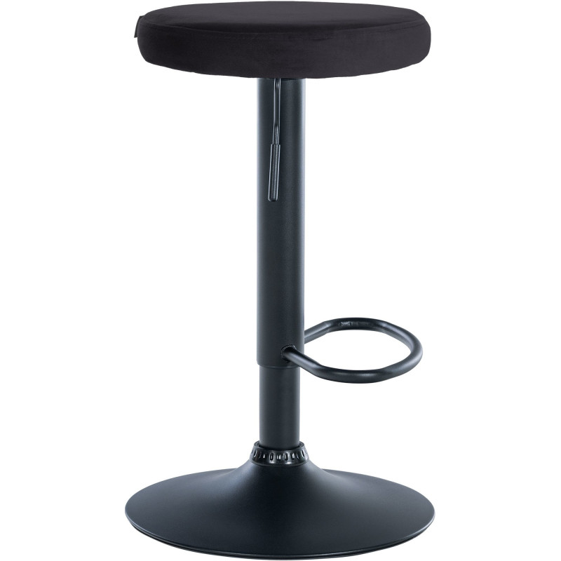 Tabouret de bar design pivotant en Velours Noir Métal Noir Mat Tao - 3