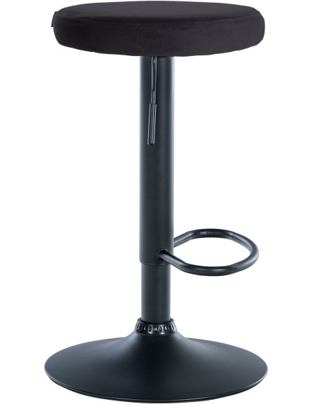Tabouret de bar design pivotant en Velours Noir Métal Noir Mat Tao - 3