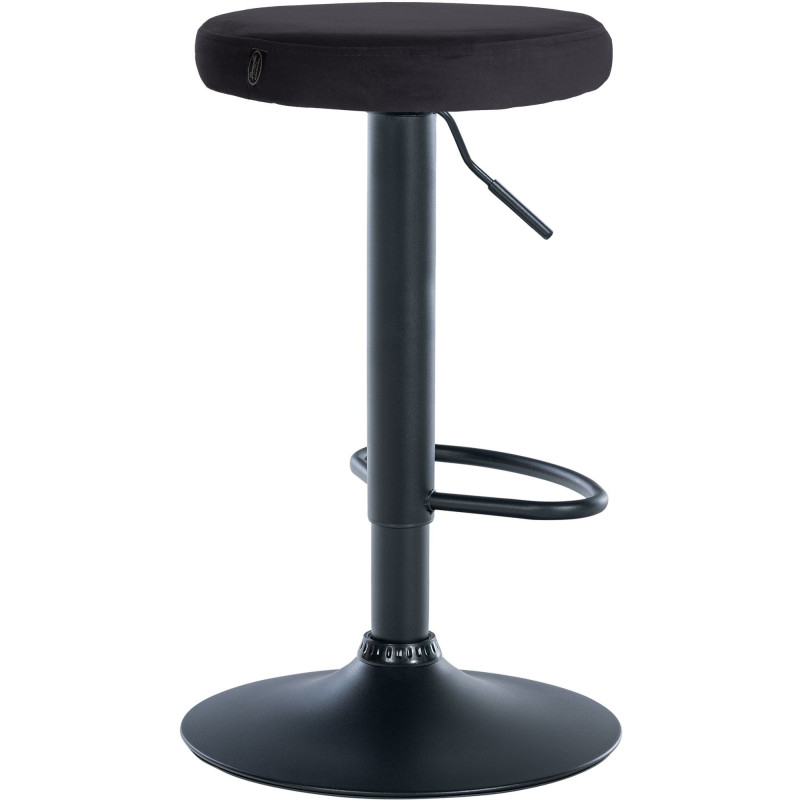 Tabouret de bar design pivotant en Velours Noir Métal Noir Mat Tao - 4