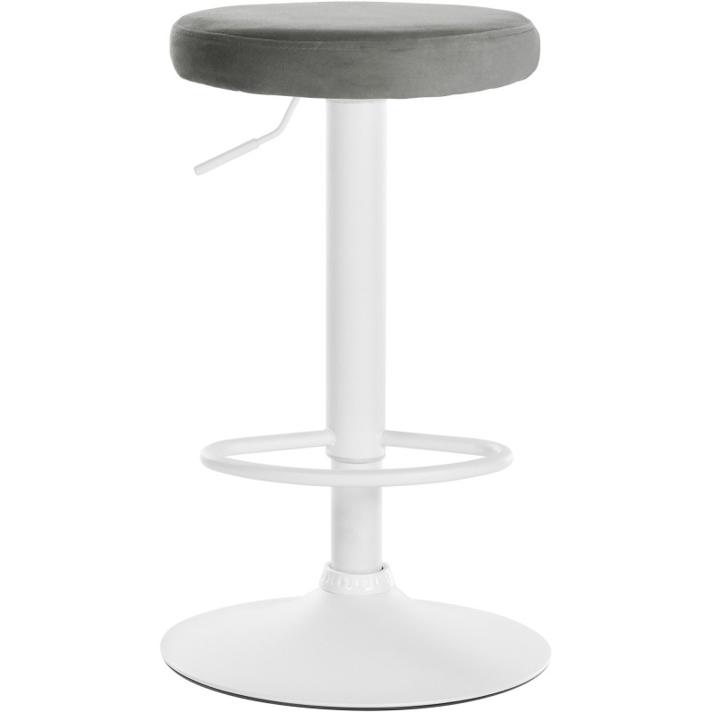 Tabouret de bar design pivotant en Velours Gris clair Métal Blanc Mat Tao - 2