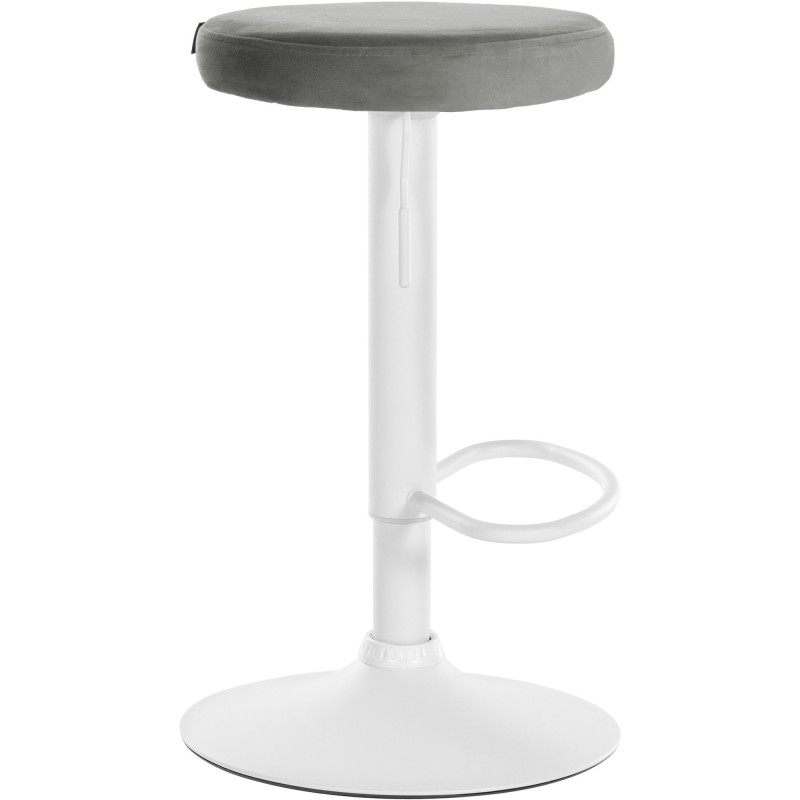 Tabouret de bar design pivotant en Velours Gris clair Métal Blanc Mat Tao - 3
