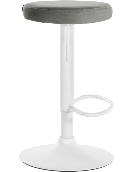 Tabouret de bar design pivotant en Velours Gris clair Métal Blanc Mat Tao - 3