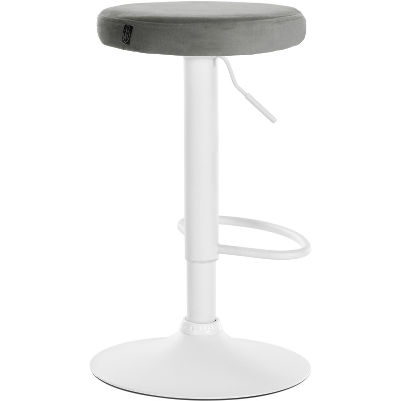 Tabouret de bar design pivotant en Velours Gris clair Métal Blanc Mat Tao - 4