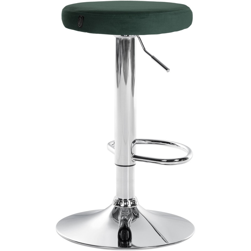 Tabouret de bar design pivotant en Velours Vert foncé Métal Chromé Brillant Tao - 4
