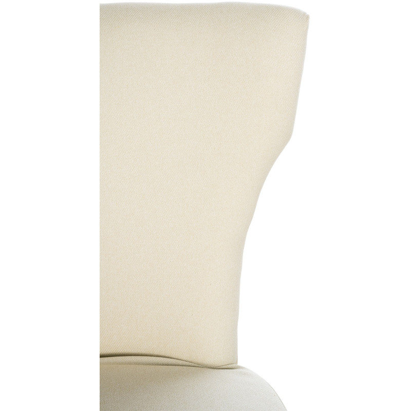 Chaise originale en Tissu Blanc crème Avec clous de tapissier Bois Marron foncé Isola - 3