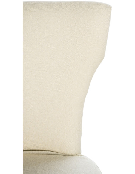 Chaise originale en Tissu Blanc crème Avec clous de tapissier Bois Marron foncé Isola - 3