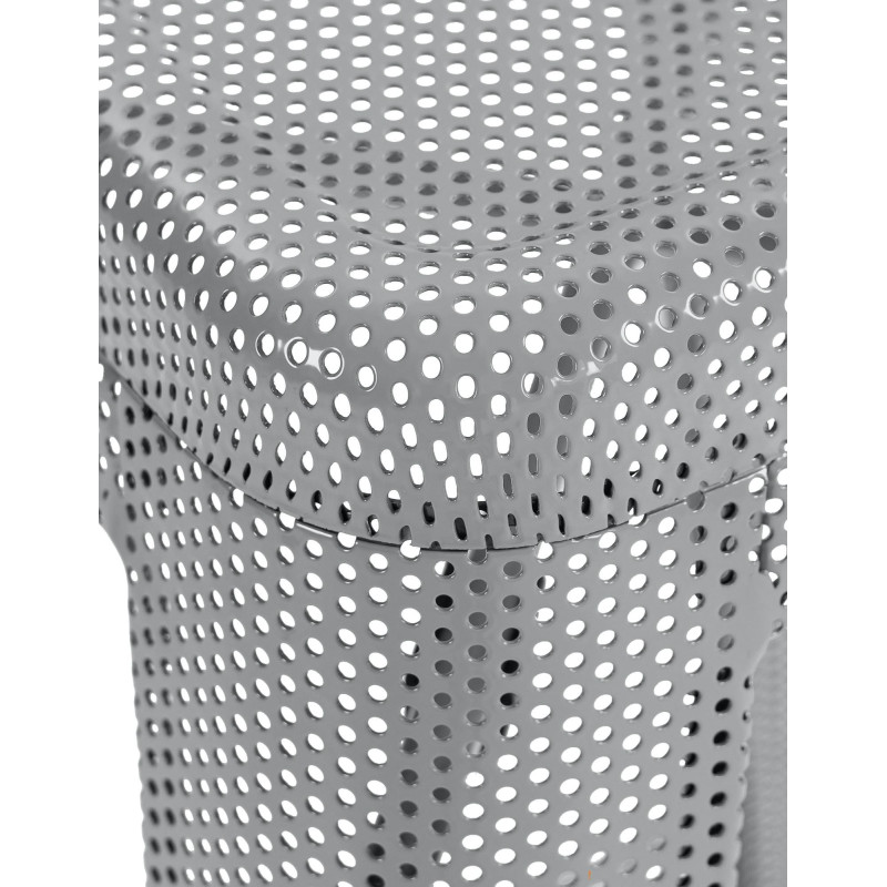 Tabouret de bar design industriel en Métal Argenté Ajouré Lumos - 5