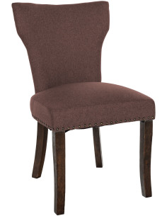 Chaise originale en Tissu Marron Avec clous de tapissier Bois Marron foncé Isola - 1