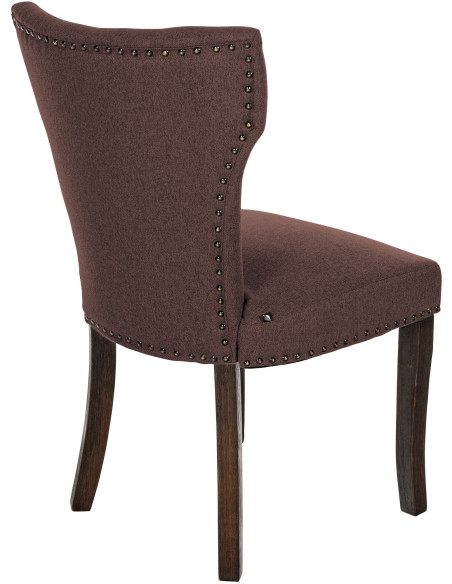 Chaise originale en Tissu Marron Avec clous de tapissier Bois Marron foncé Isola - 2