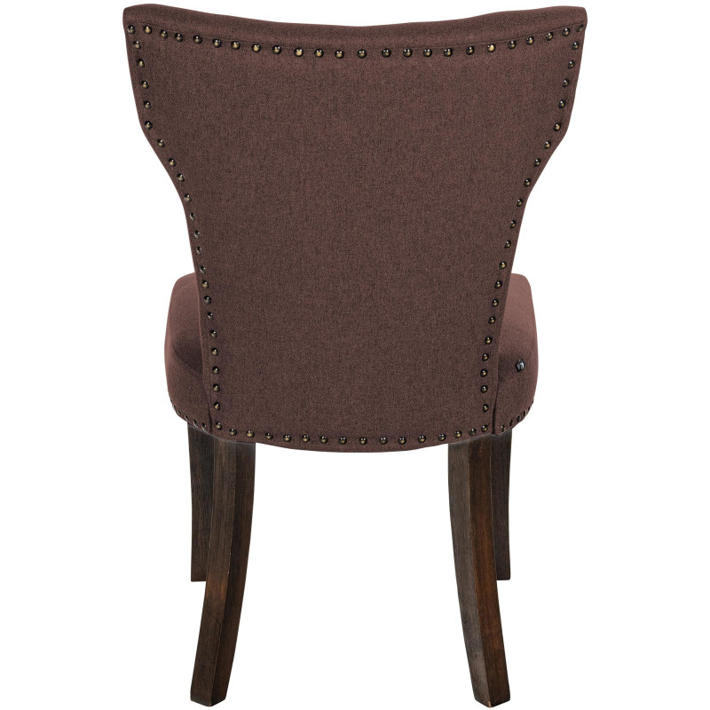 Chaise originale en Tissu Marron Avec clous de tapissier Bois Marron foncé Isola - 5