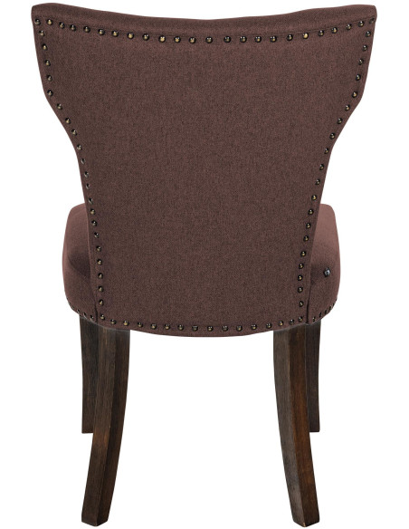 Chaise originale en Tissu Marron Avec clous de tapissier Bois Marron foncé Isola - 5