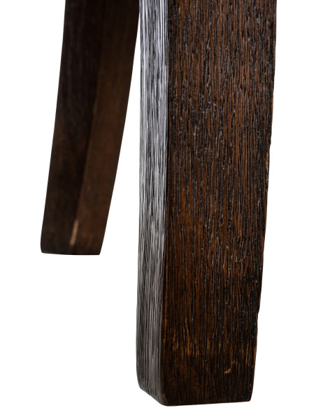 Chaise originale en Tissu Marron Avec clous de tapissier Bois Marron foncé Isola - 6