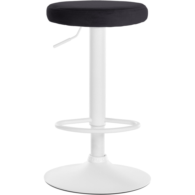 Tabouret de bar design pivotant en Velours Noir Métal Blanc Mat Tao - 2