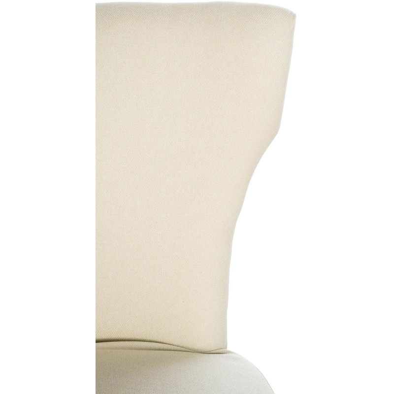 Chaise originale en Tissu Blanc crème Avec clous de tapissier Bois Marron clair Isola - 3