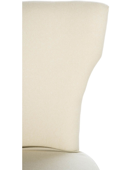 Chaise originale en Tissu Blanc crème Avec clous de tapissier Bois Marron clair Isola - 3