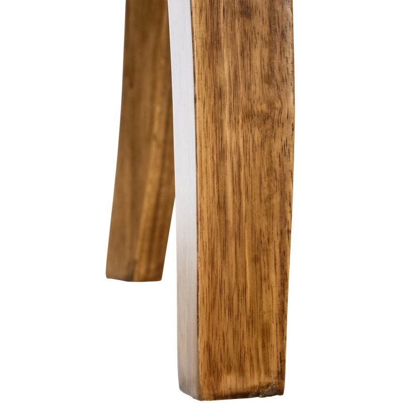 Chaise originale en Tissu Blanc crème Avec clous de tapissier Bois Marron clair Isola - 6