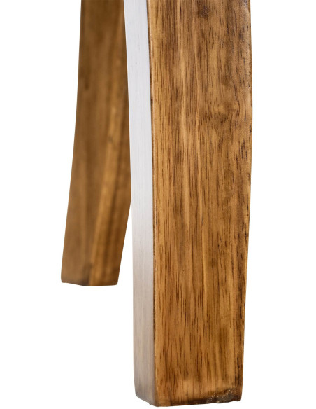 Chaise originale en Tissu Blanc crème Avec clous de tapissier Bois Marron clair Isola - 6