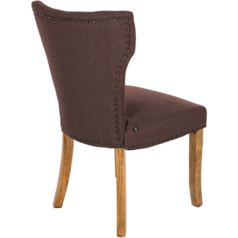 Chaise originale en Tissu Marron Avec clous de tapissier Bois Marron clair Isola - 2