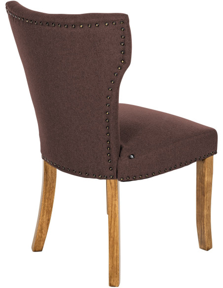 Chaise originale en Tissu Marron Avec clous de tapissier Bois Marron clair Isola - 2