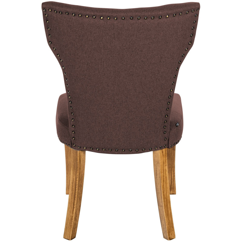 Chaise originale en Tissu Marron Avec clous de tapissier Bois Marron clair Isola - 5