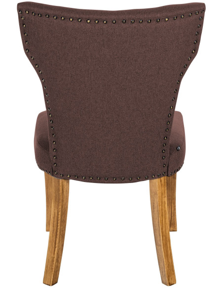 Chaise originale en Tissu Marron Avec clous de tapissier Bois Marron clair Isola - 5