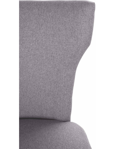Chaise originale en Tissu Gris clair Avec clous de tapissier Bois Marron clair Isola - 4