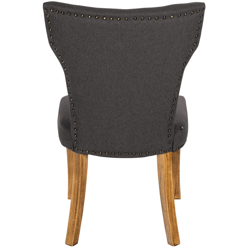 Chaise originale en Tissu Gris foncé Avec clous de tapissier Bois Marron clair Isola - 3
