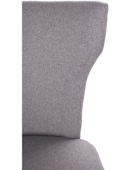 Chaise originale en Tissu Gris clair Avec clous de tapissier Bois Marron foncé Isola - 4