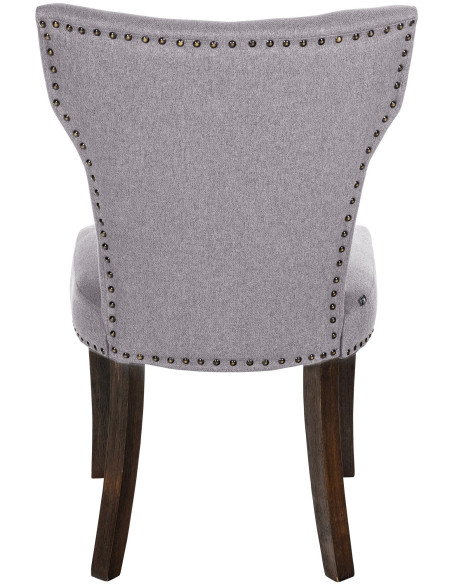Chaise originale en Tissu Gris clair Avec clous de tapissier Bois Marron foncé Isola - 3
