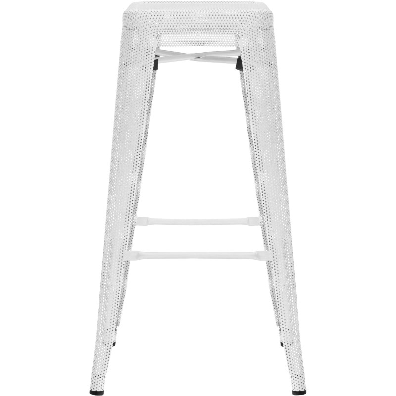 Tabouret de bar design industriel en Métal Blanc Ajouré Lumos - 2